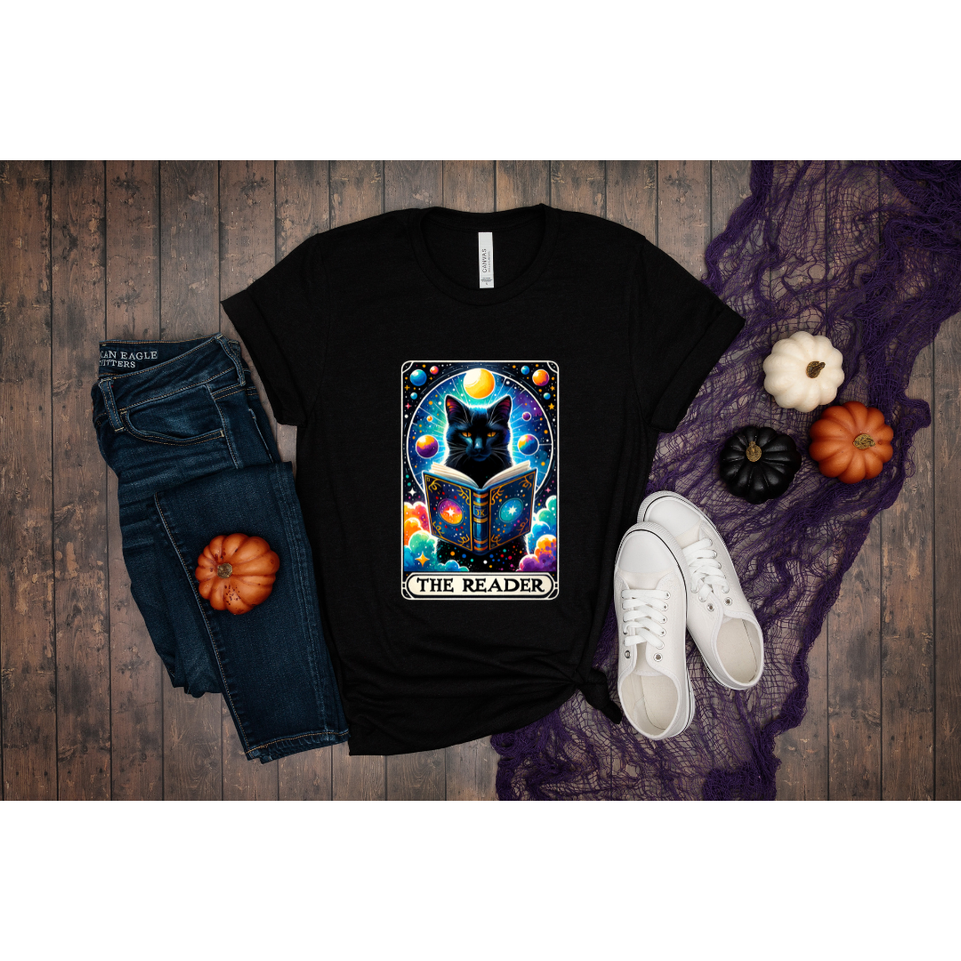 The Reader Cat Tarot Tee - Unisex T-Shirt