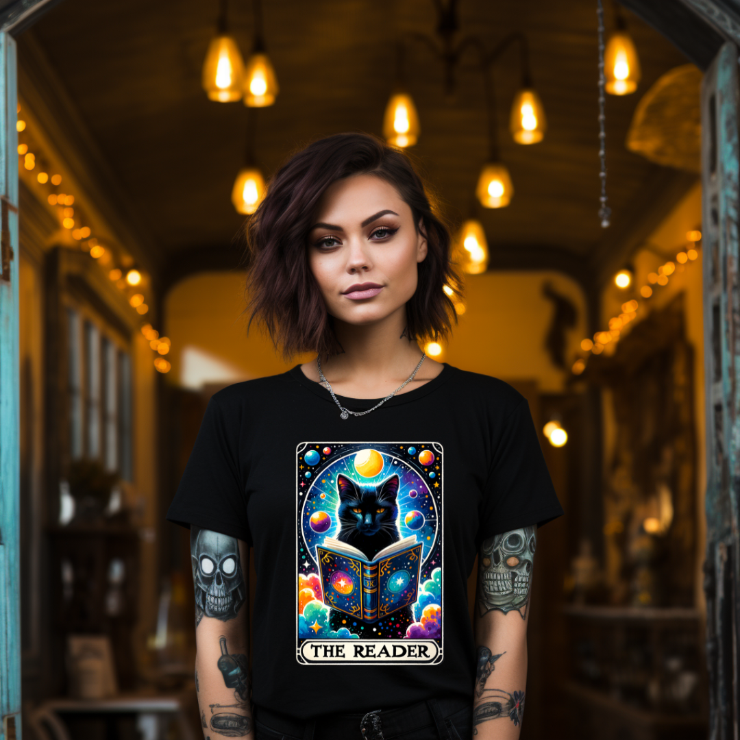 The Reader Cat Tarot Tee - Unisex T-Shirt