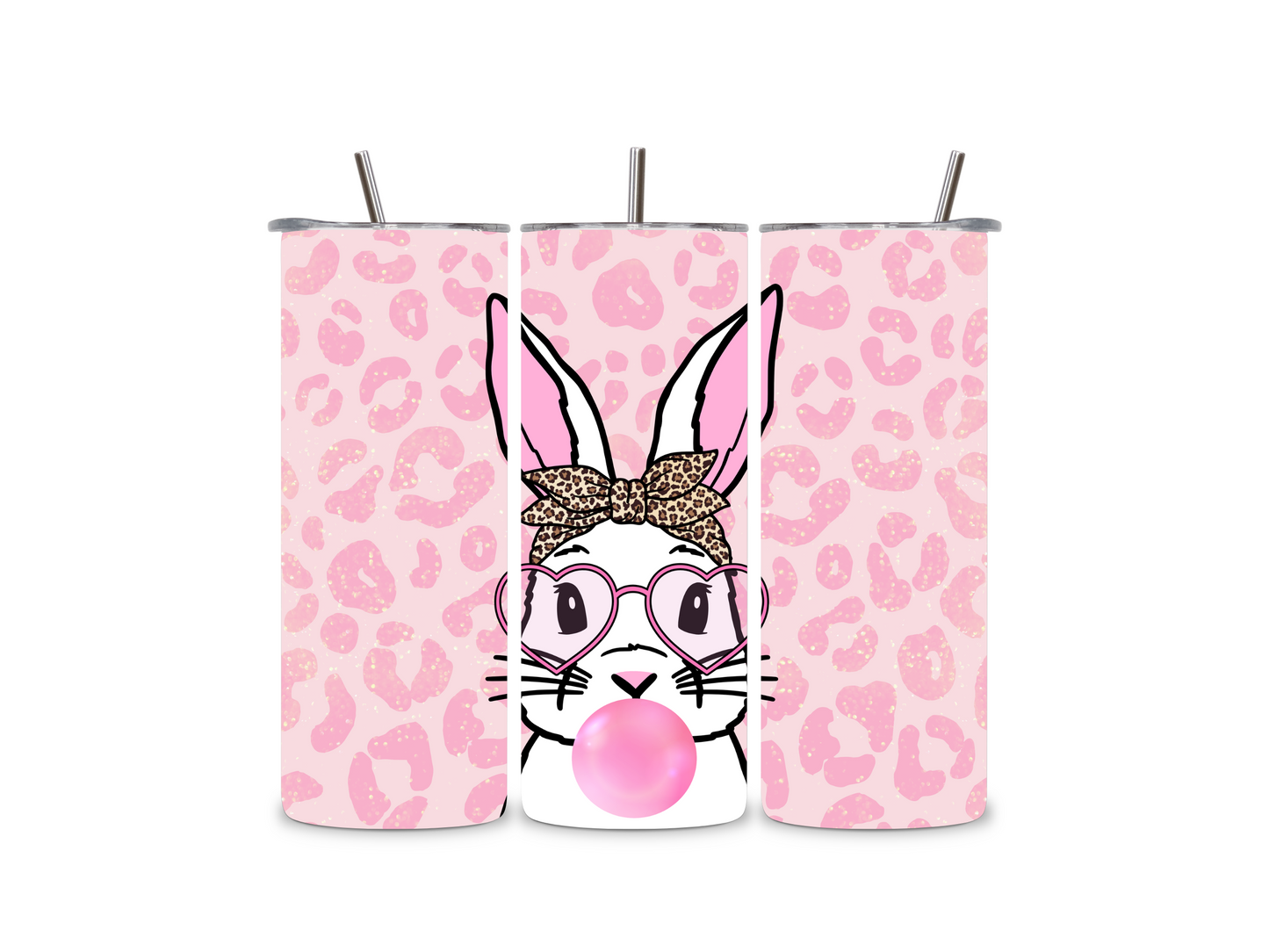 Leopard Print Easter Bunny Tumbler - 20oz Tumbler