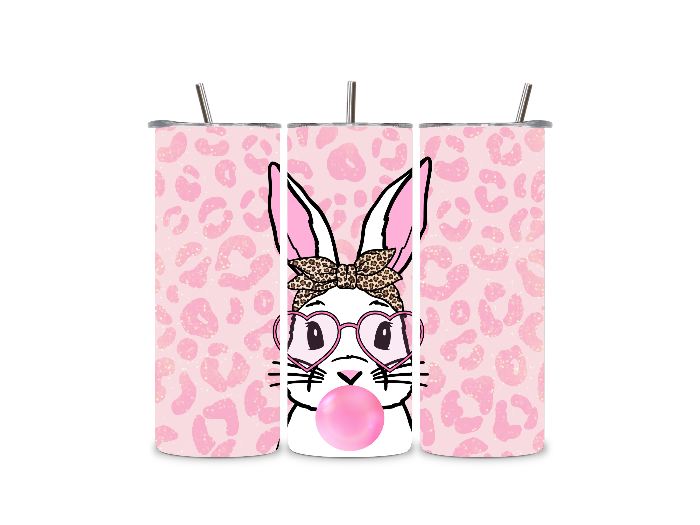 Leopard Print Easter Bunny Tumbler - 20oz Tumbler