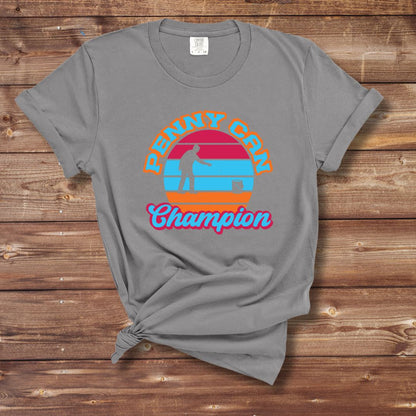"Penny Can Champion" Vintage Style Unisex T-Shirt – Funny Retro Toss Game Tee | Paint Can Throwback Design